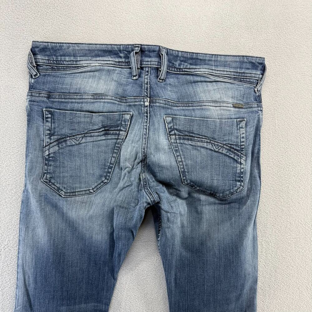 Diesel Jeans Men's 31 Fits 33x32 Iakop Slim Tapered Dark Wash Faded Whisker y2k - Picture 8 of 9